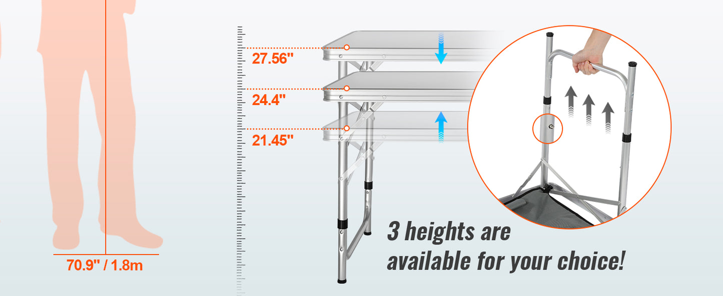 VEVOR Camping Kitchen Table, Quick set-up Folding Camping Table  MDF Camping Table for Outdoor Picnics BBQs Camping RV Traveling - Premium  from Lizard Vigilante - Just $84.99! Shop now at Lizard Vigilante