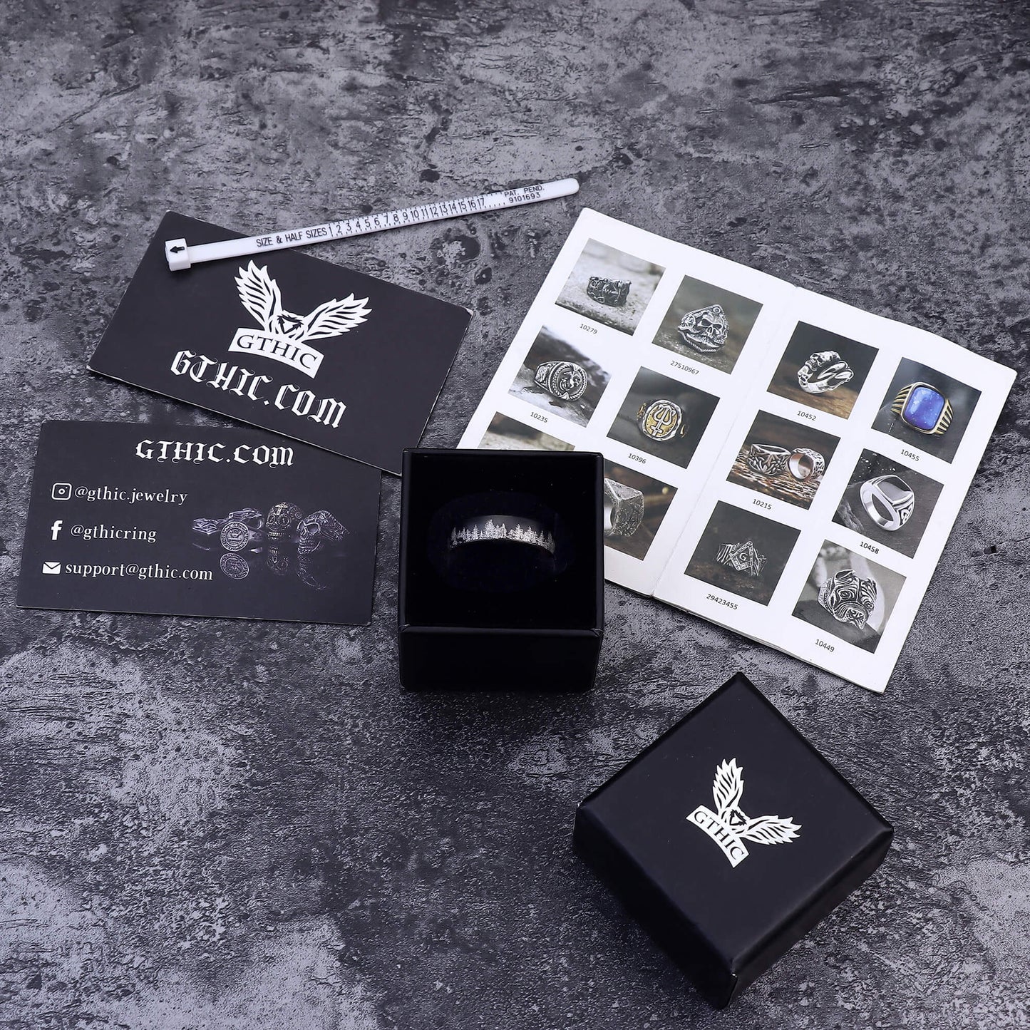 Forest Stainless Steel Wood Ring