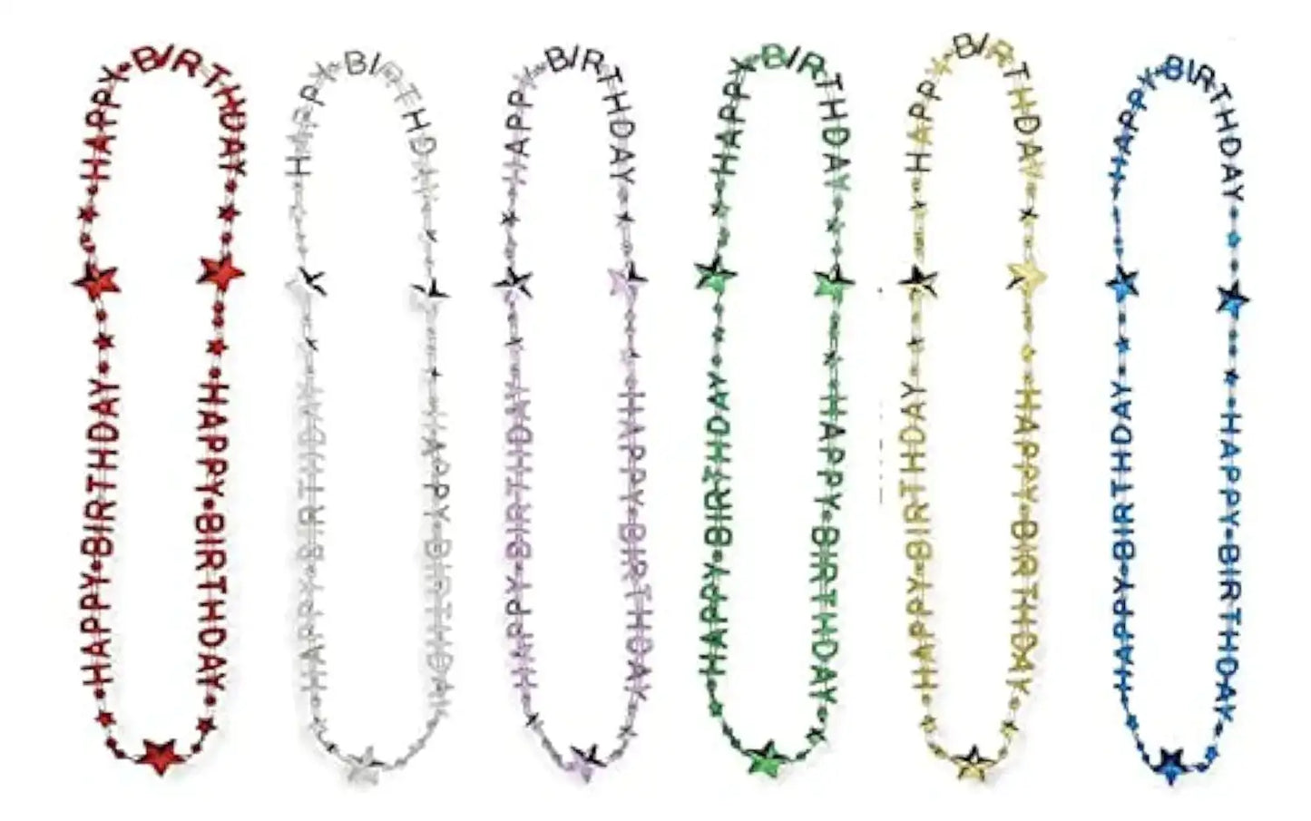 Guidea 24 Piece Colorful Happy Birthday Bead Necklaces Party Favors