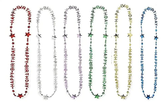 Guidea 24 Piece Colorful Happy Birthday Bead Necklaces Party Favors