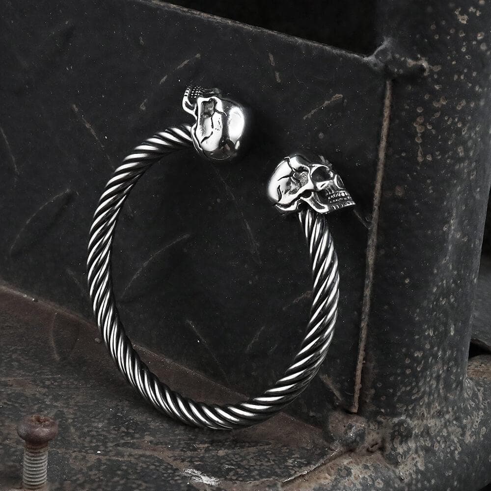 Ghost Head Stainless Steel Opening Bracelet