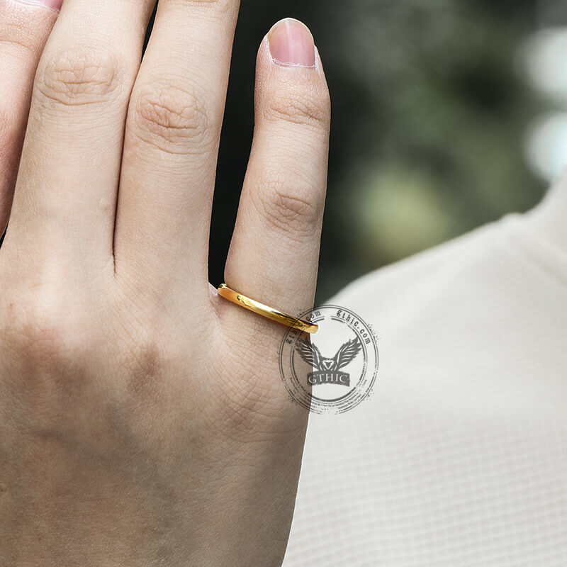 Gold-Color Titanium Engagement Ring