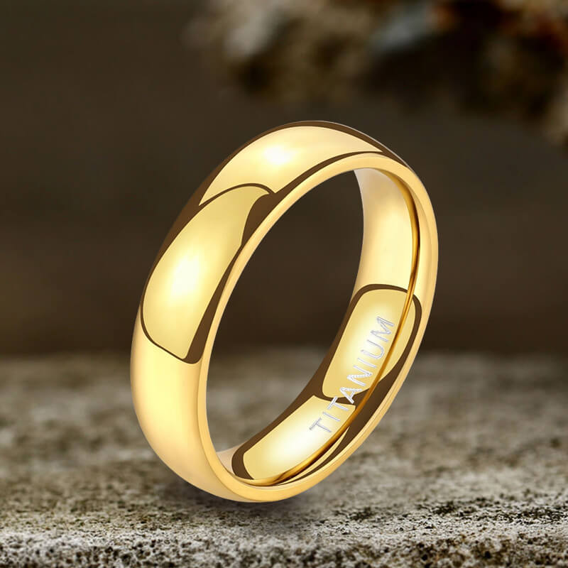 Gold-Color Titanium Engagement Ring