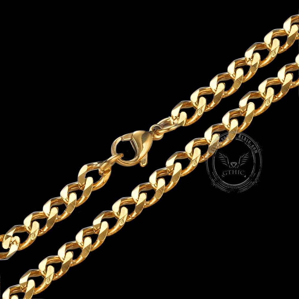 Gold Cuban Link Stainless Steel Chain Necklace