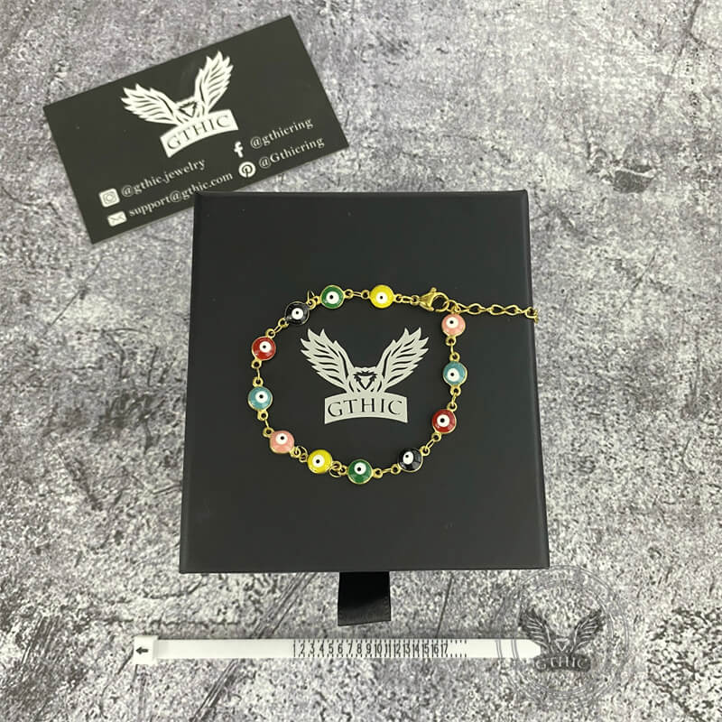 Gold Plated Evil Eye Stainless Steel Bracelet