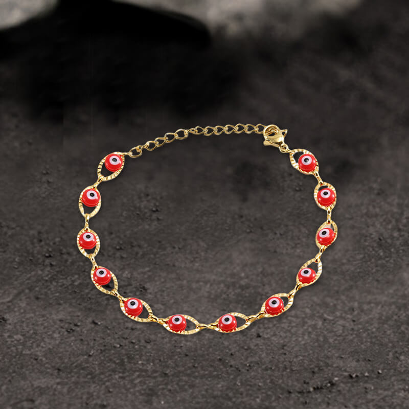 Gold Plated Evil Eye Stainless Steel Bracelet