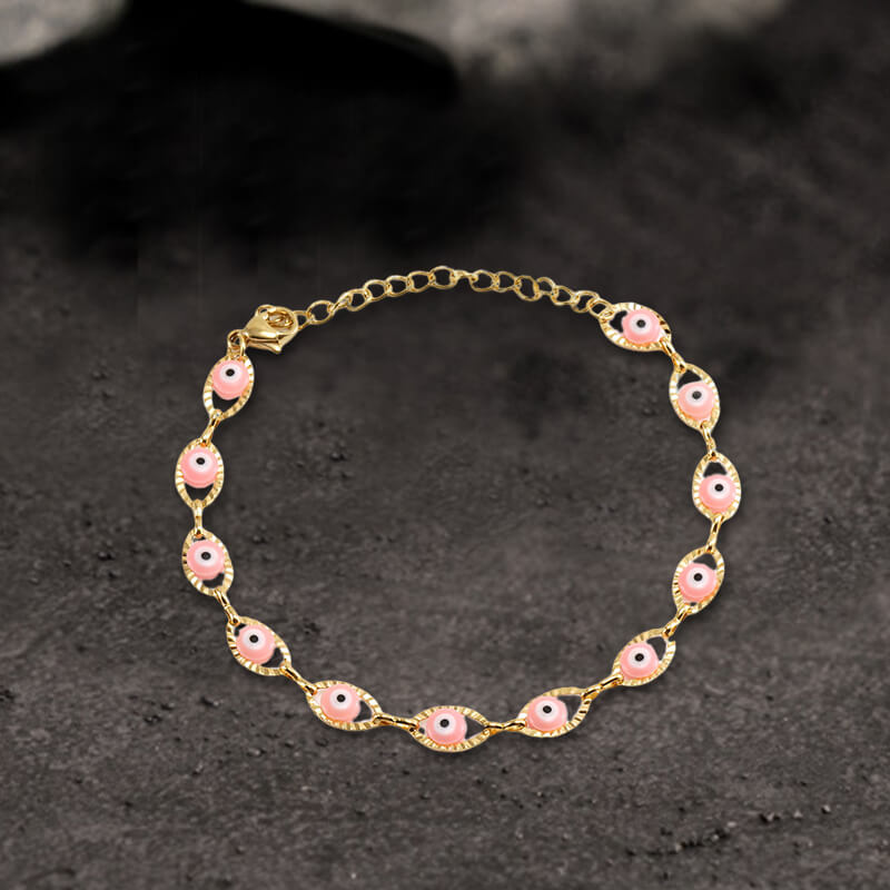 Gold Plated Evil Eye Stainless Steel Bracelet