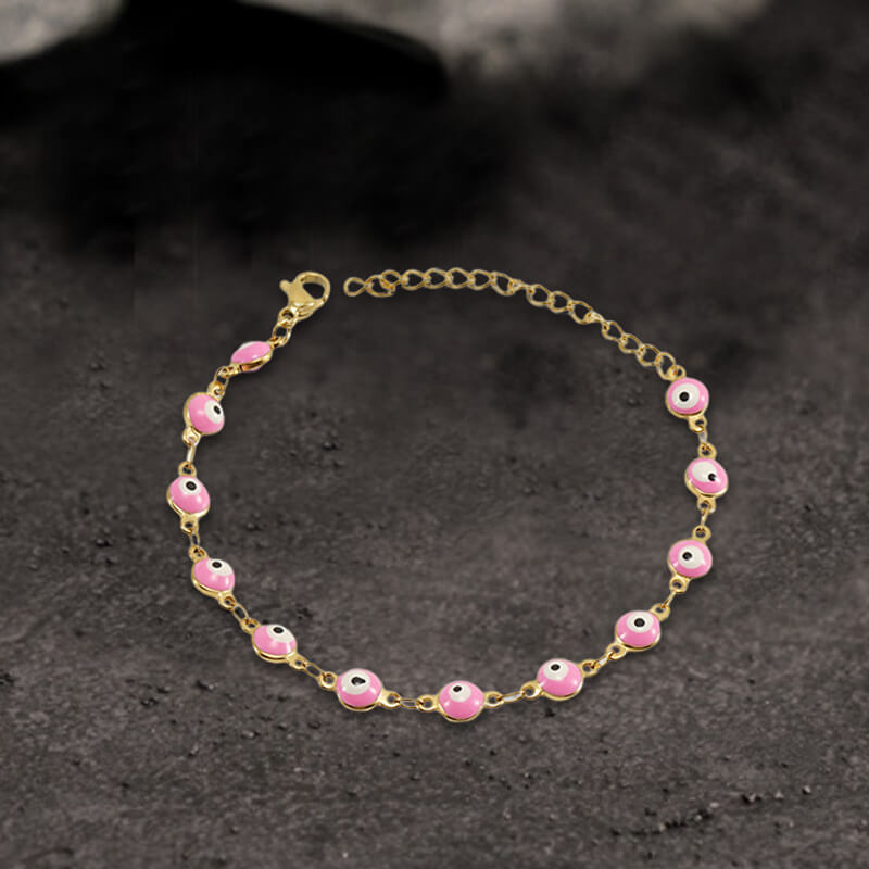 Gold Plated Evil Eye Stainless Steel Bracelet