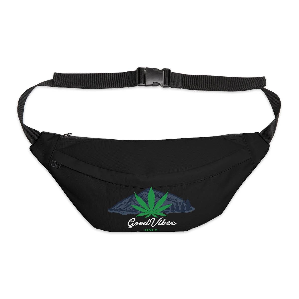 Good Vibes Only Mountain Black Weed Fanny Pack