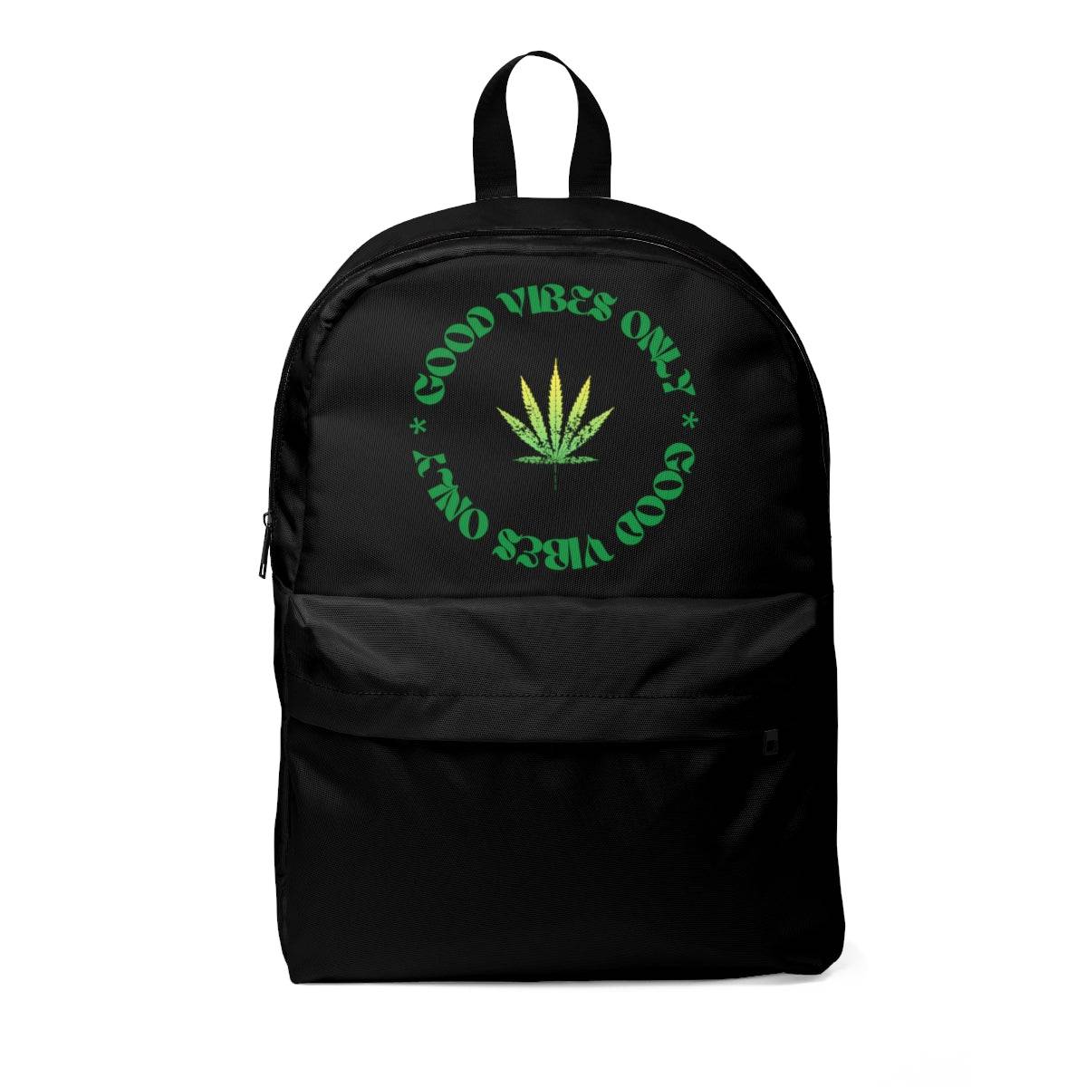 Good Vibes Only Emblem Black Weed Backpack