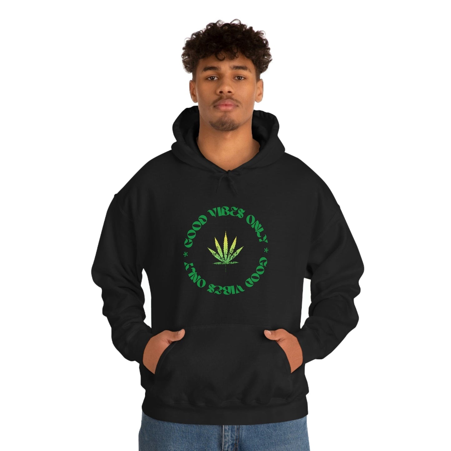 Good Vibes Only Hoodie Weed Emblem