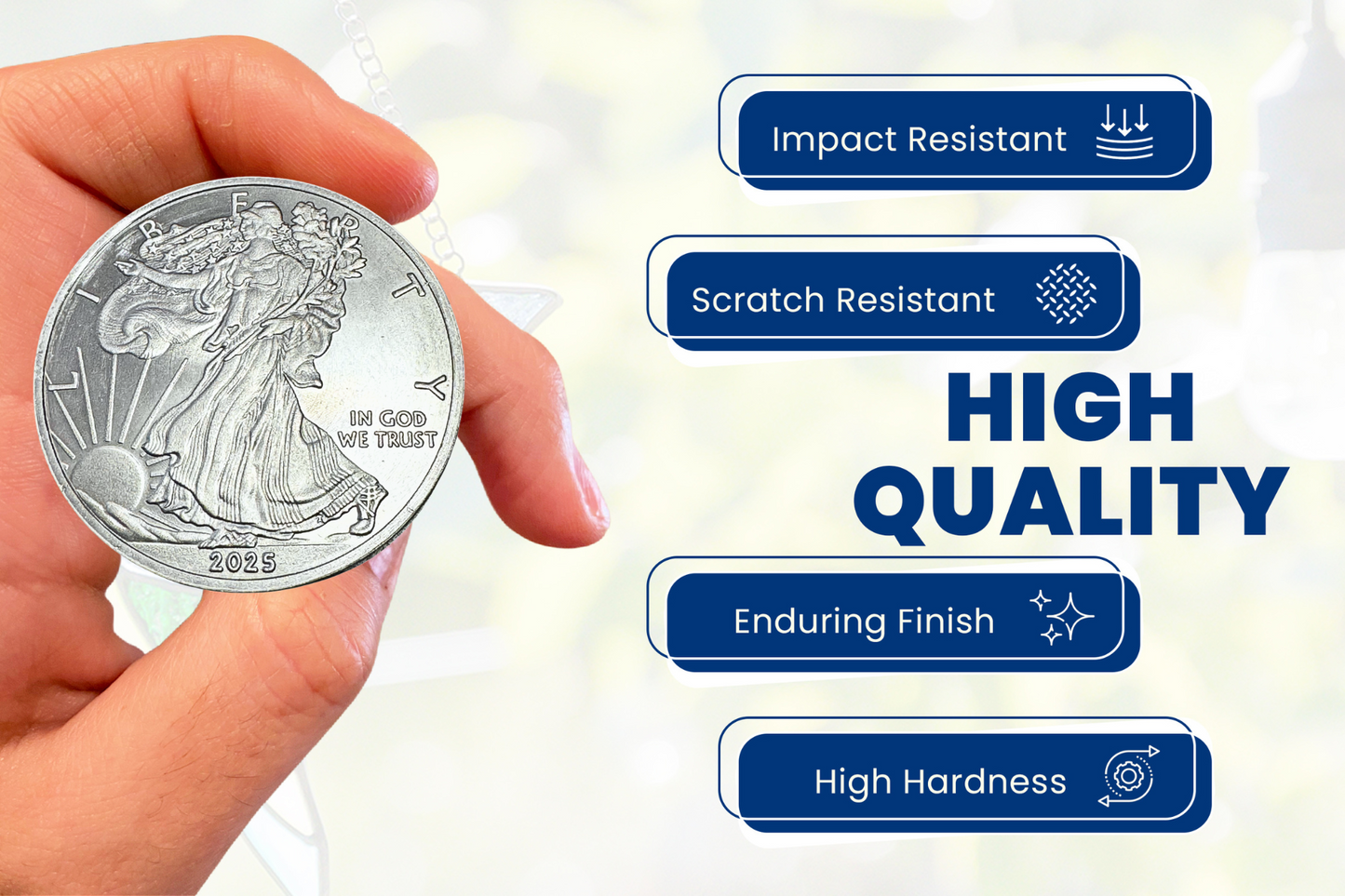 2025 1 Ounce OZ 999 Fine Solid USA American Liberty Eagle Coin Titanium Precious Metal Ingot Bullion Ti Element Chemistry Proof Mint Coin