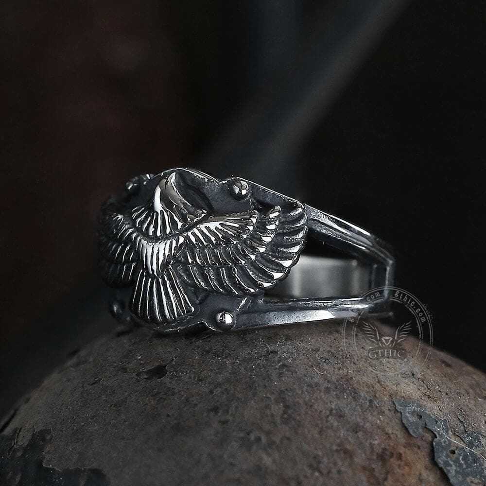 Goshawk Stainless Steel Eagle Ring