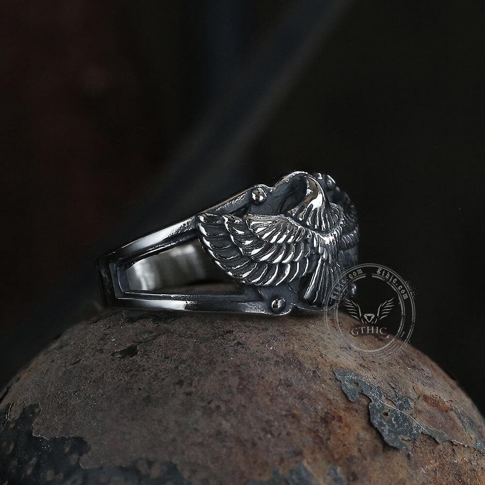 Goshawk Stainless Steel Eagle Ring