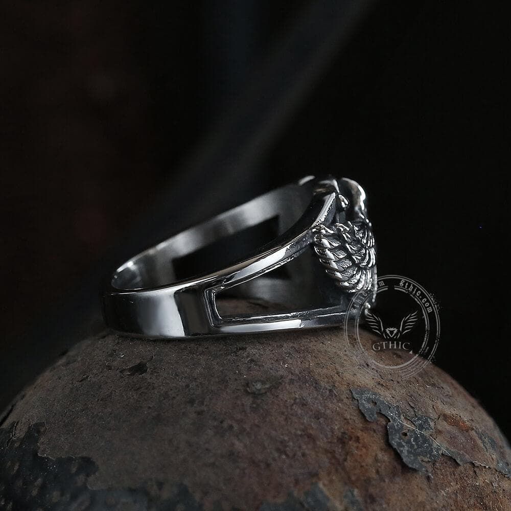 Goshawk Stainless Steel Eagle Ring