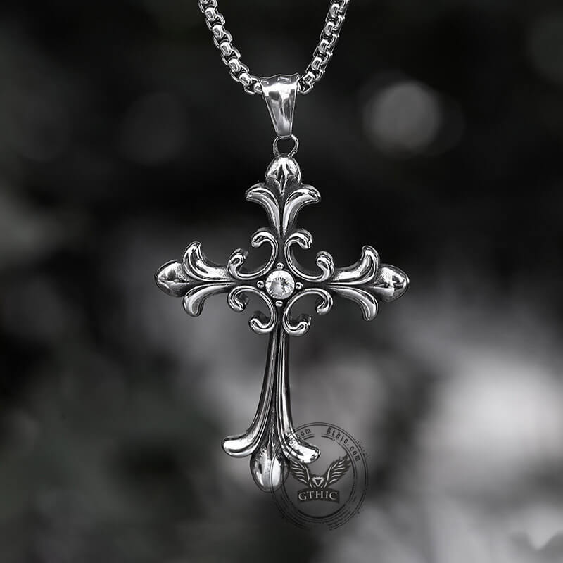 Gothic Cross Stainless Steel Pendant