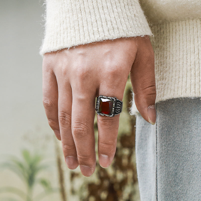 Gothic Crown Stainless Steel CZ Ring