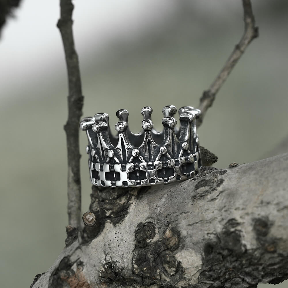 Gothic Crown Stainless Steel Punk Ring