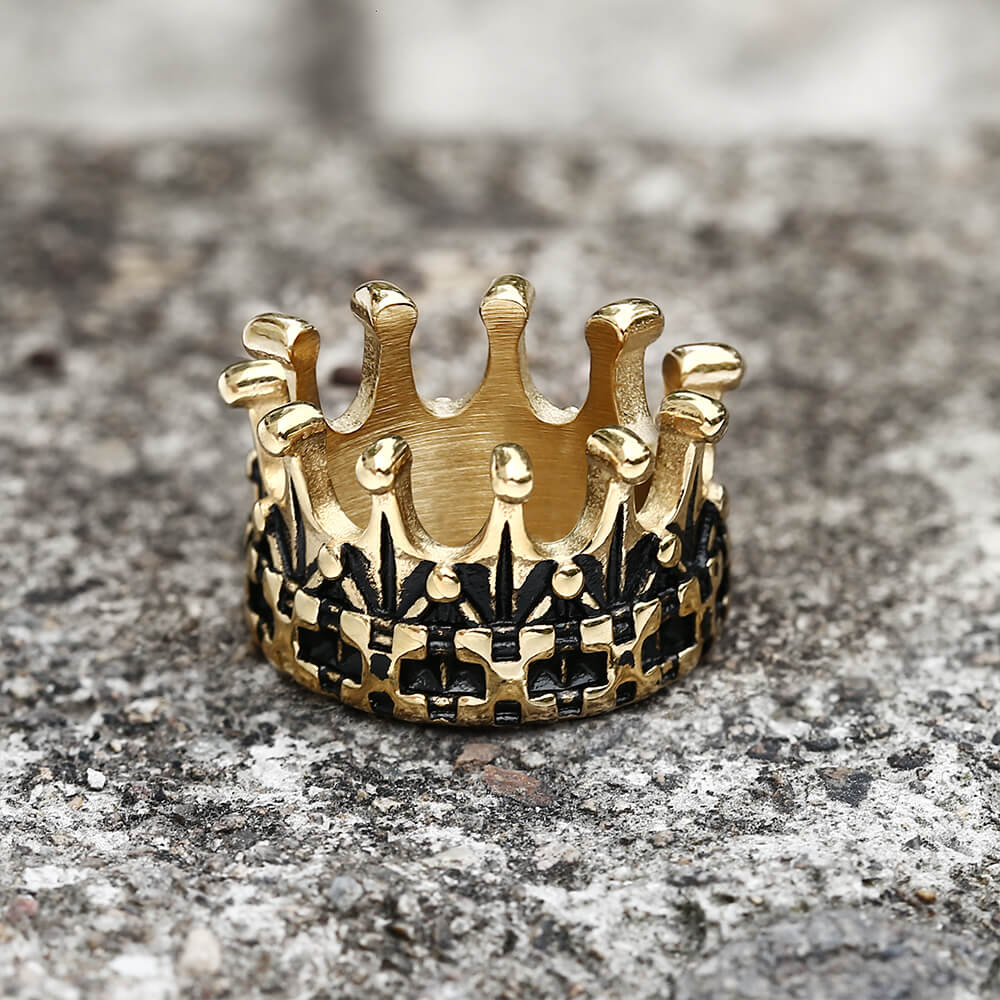 Gothic Crown Stainless Steel Punk Ring