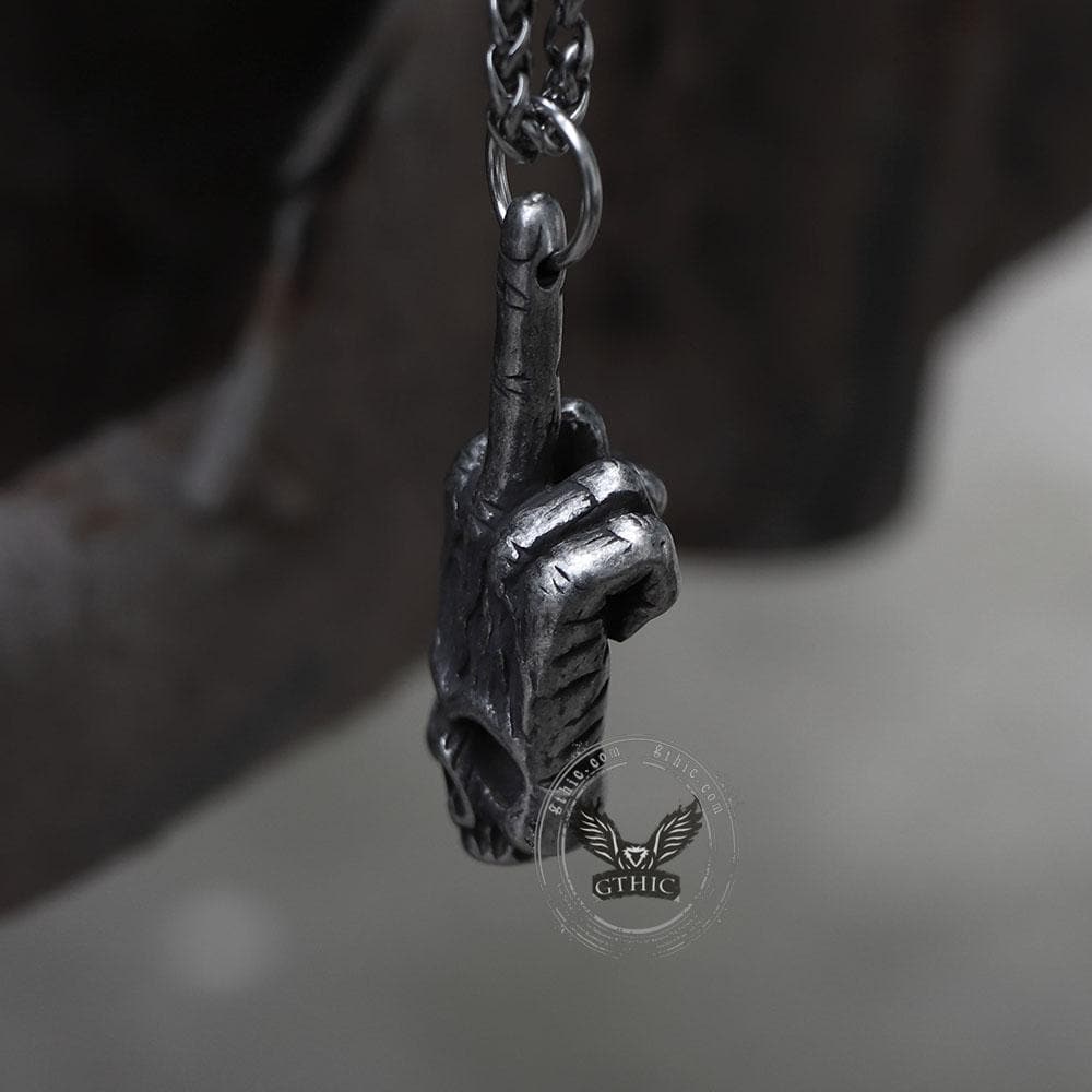 Gothic Dark Rock Stainless Steel Skull Necklace