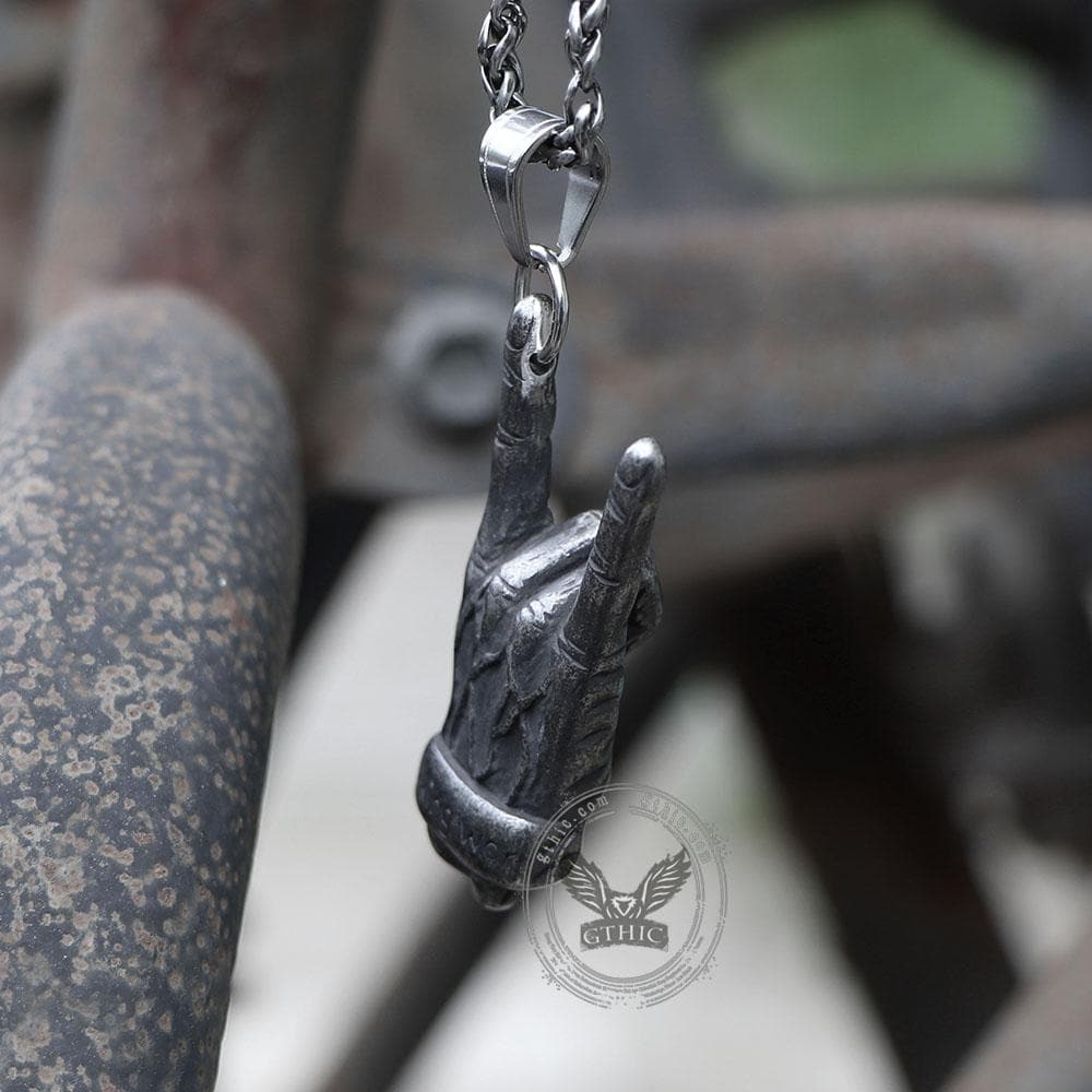 Gothic Dark Rock Stainless Steel Skull Necklace