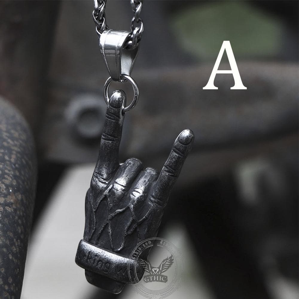 Gothic Dark Rock Stainless Steel Skull Necklace