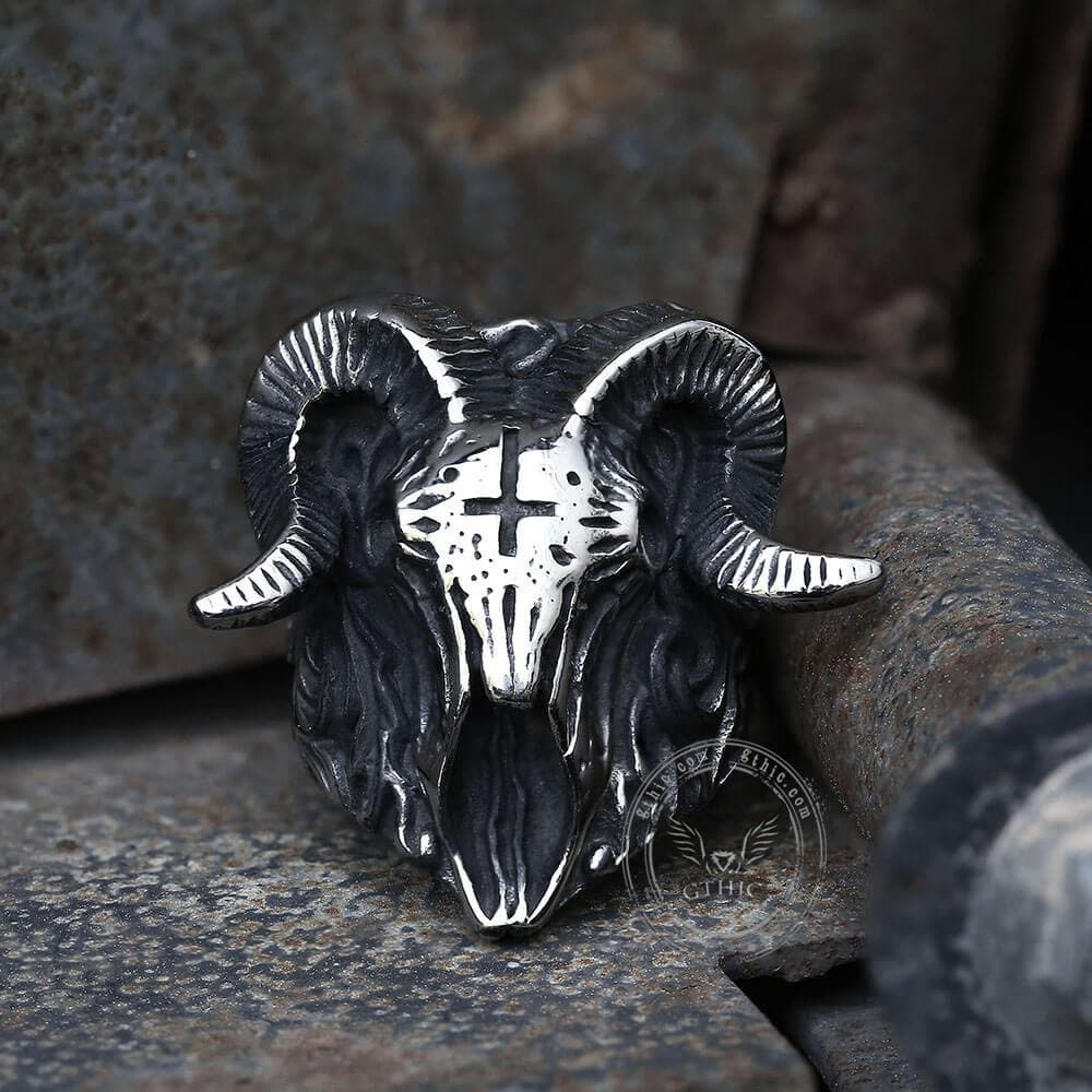 The Devil Satan Stainless Steel Skull Ring