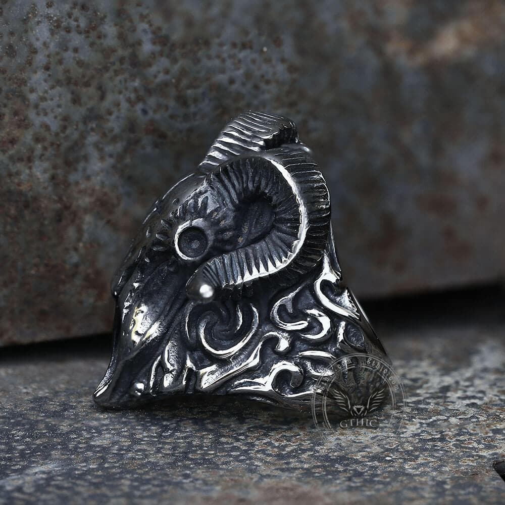 The Devil Satan Stainless Steel Skull Ring