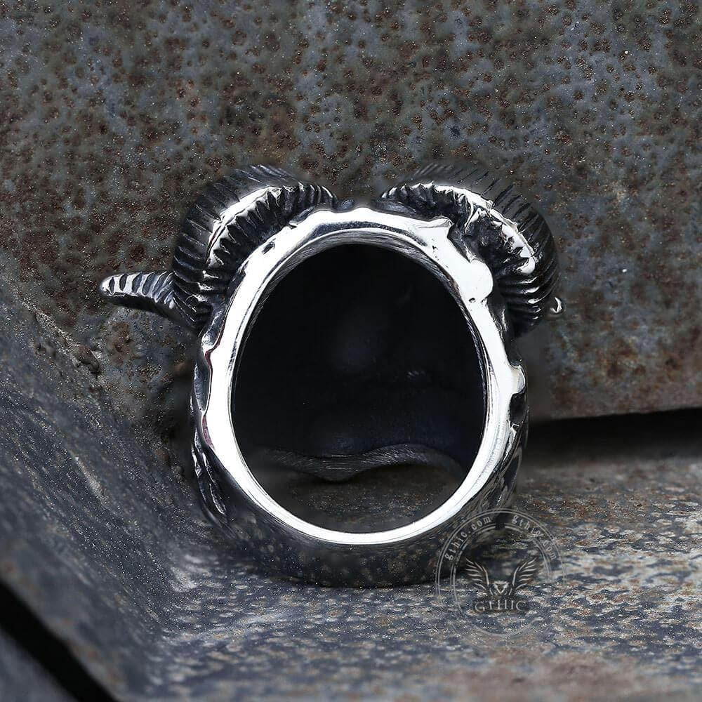 The Devil Satan Stainless Steel Skull Ring