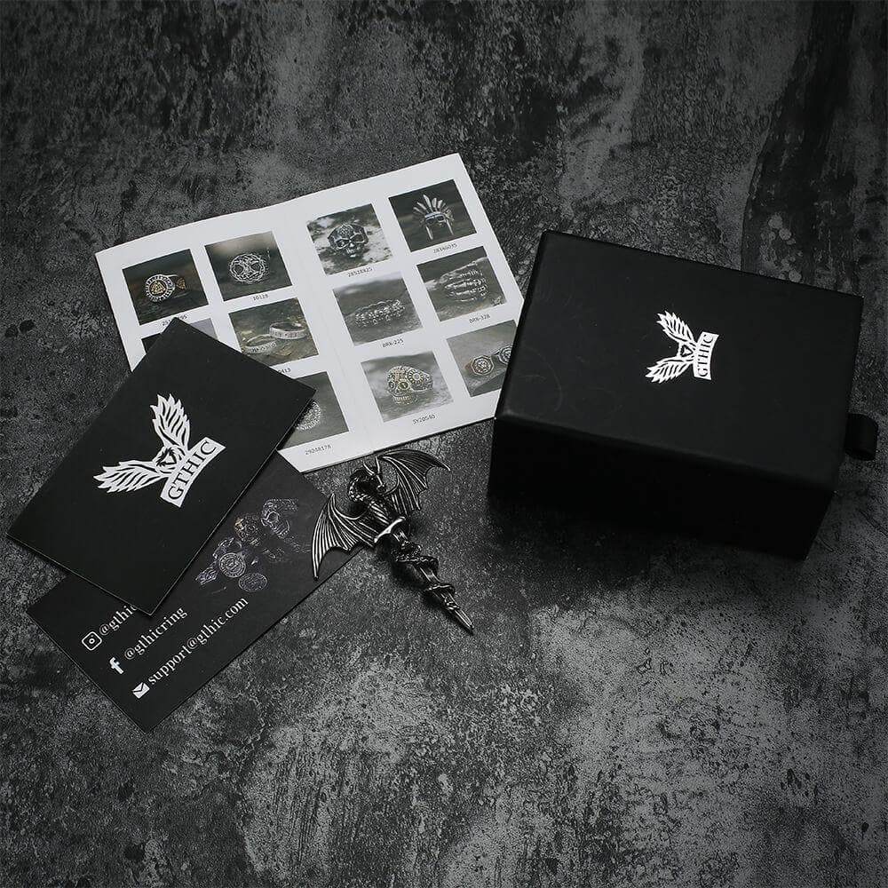 Gothic Dragon Stainless Steel Pendant