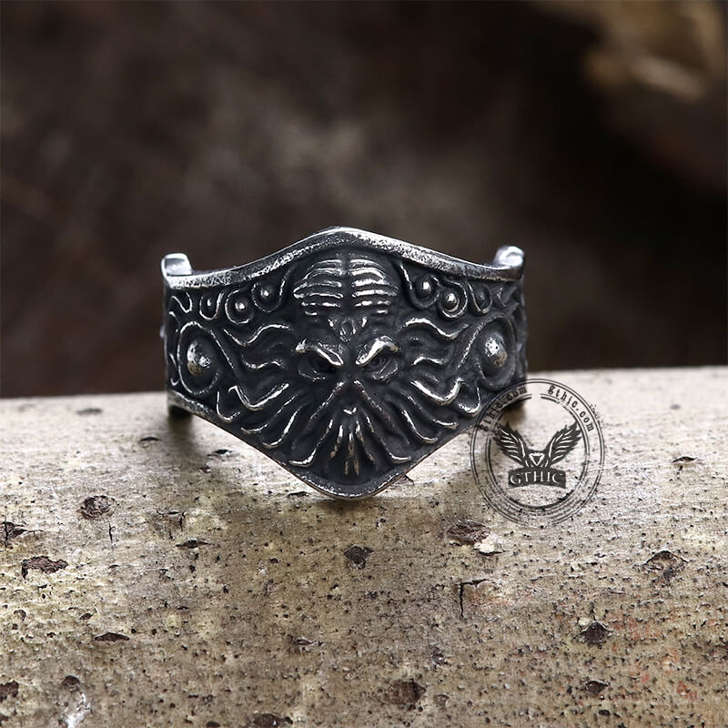 Gothic Octopus Stainless Steel Cthulhu Ring