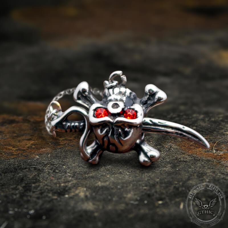 Gothic Sword Crossbone Stainless Steel Skull Stud Earrings