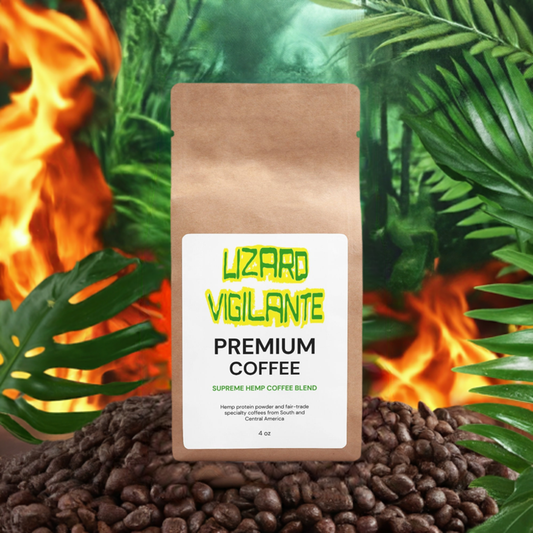 Lizard Vigilante Premium Hemp Coffee Blend - Medium Roast 4oz -Subscription Plan Available at Discount! - Premium Food & Beverages from Lizard Vigilante - Just $15.99! Shop now at Lizard Vigilante
