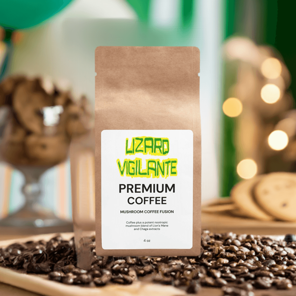 Lizard Vigilante Premium Mushroom Coffee Fusion - Lion’s Mane & Chaga 4oz -Subscription Plan Available at Discount! - Premium Food & Beverages from Lizard Vigilante - Just $16.99! Shop now at Lizard Vigilante