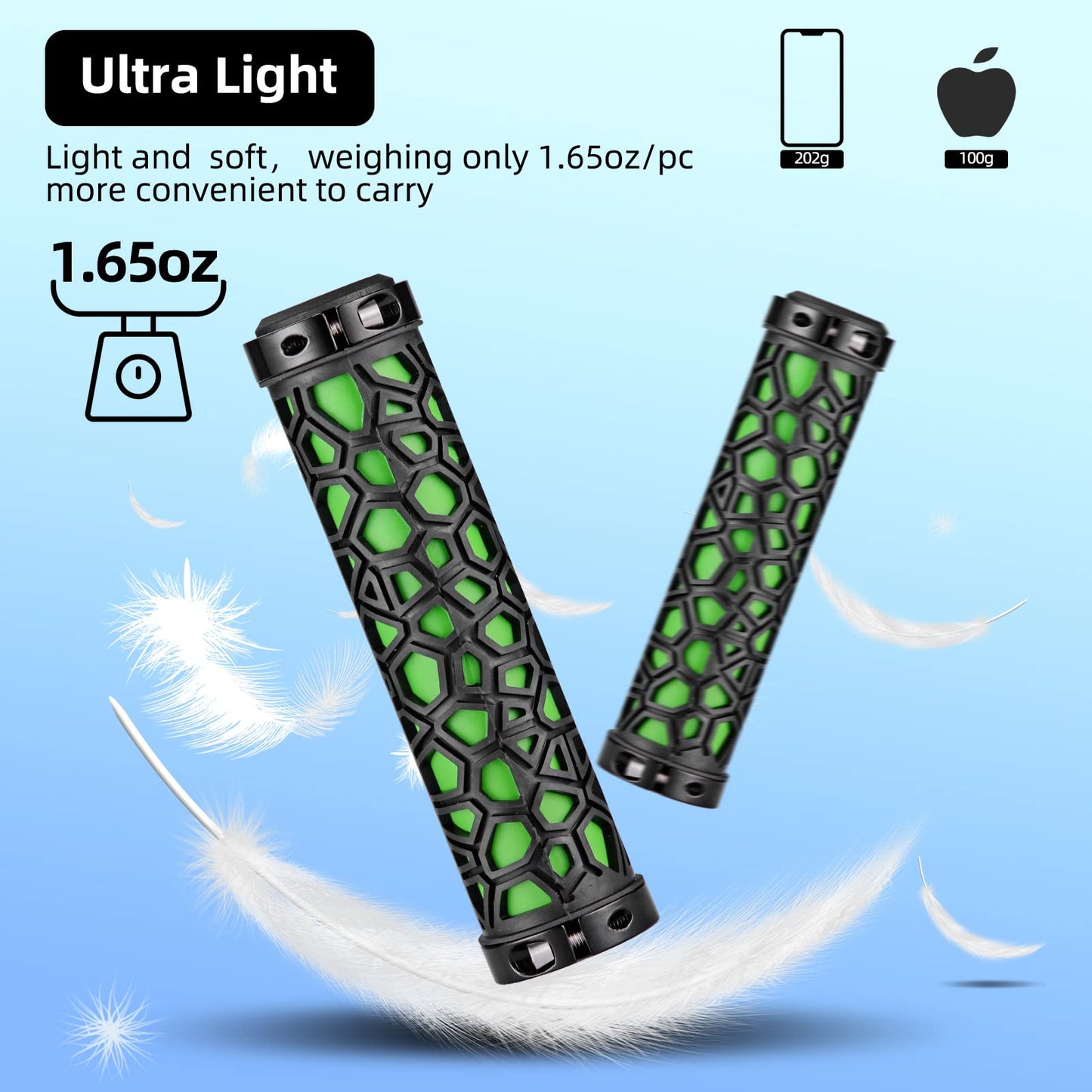 ROCKBROS Bike Handlebar Grips Double Lock-on Non-Slip Grips for MTB, BMX 22.2mm