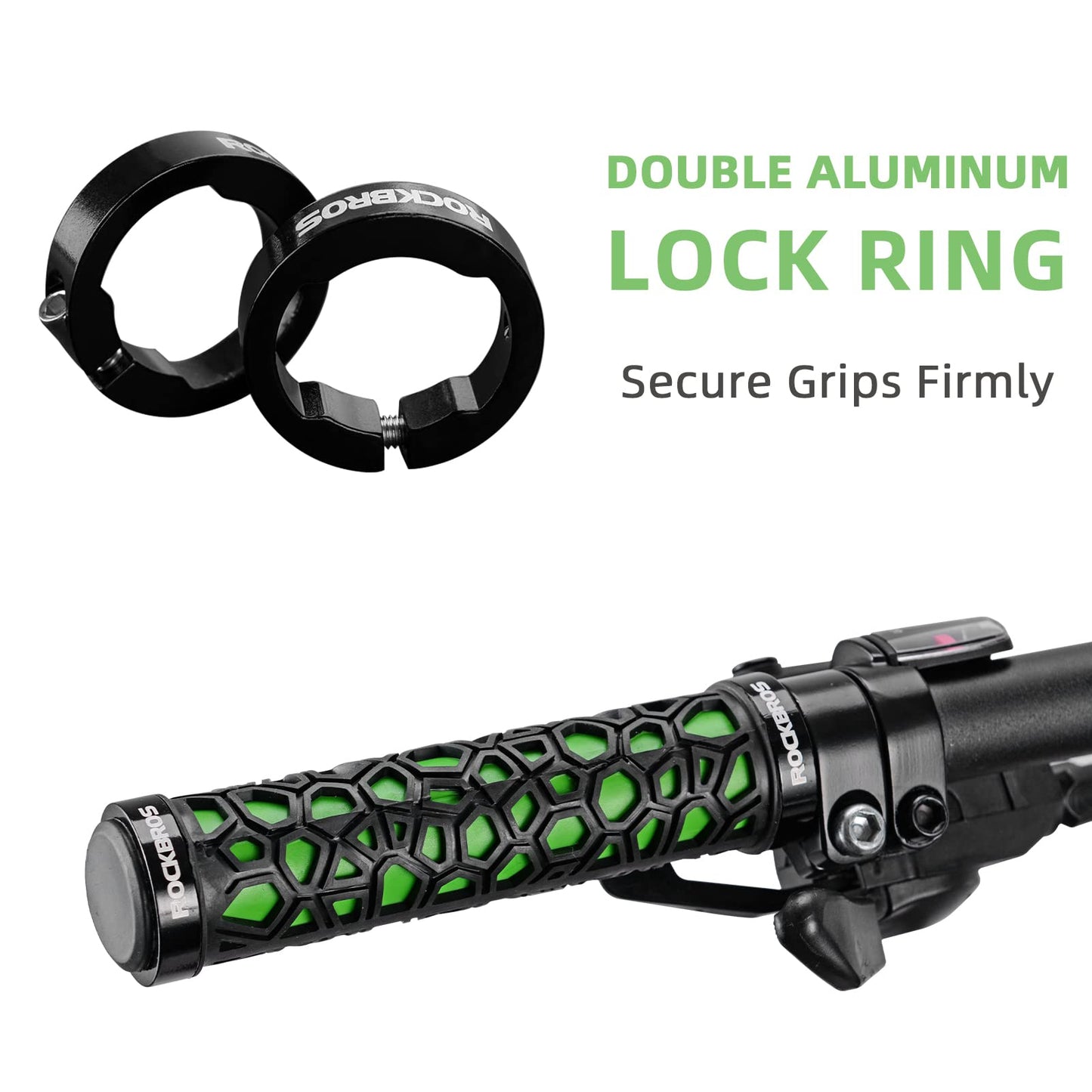ROCKBROS Bike Handlebar Grips Double Lock-on Non-Slip Grips for MTB, BMX 22.2mm