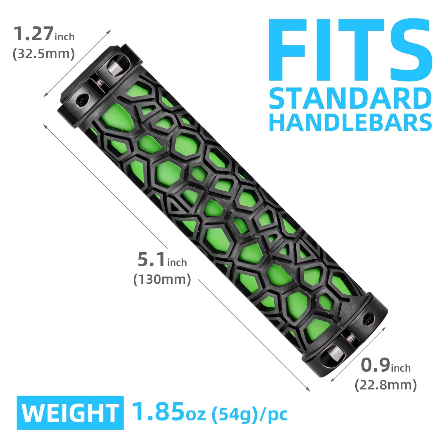 ROCKBROS Bike Handlebar Grips Double Lock-on Non-Slip Grips for MTB, BMX 22.2mm