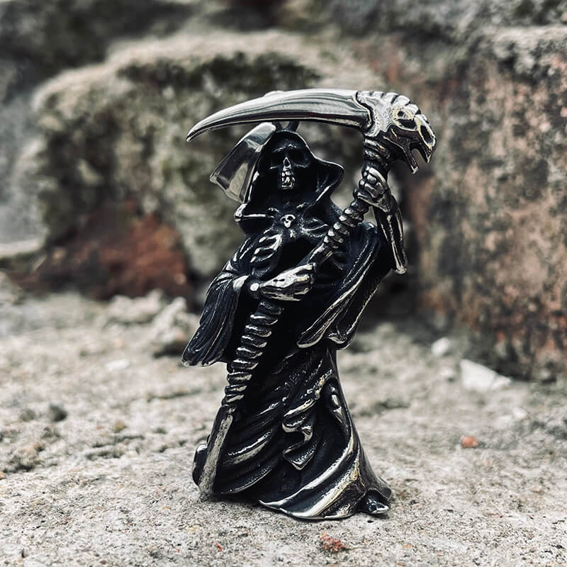 Grim Reaper Scythe Stainless Steel Pendant