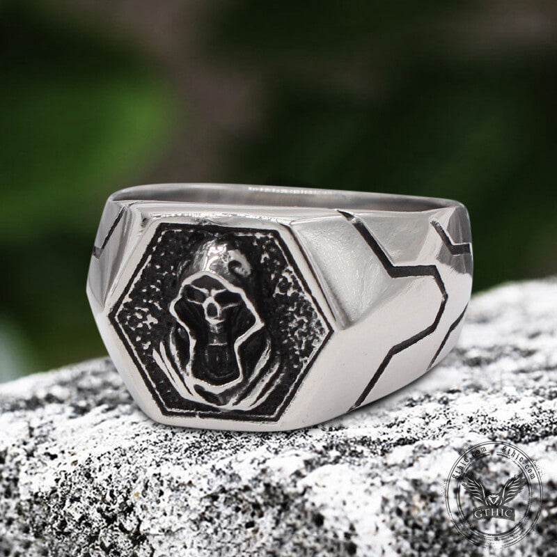 Grim Reaper Skull Stainless Steel Men’s Ring