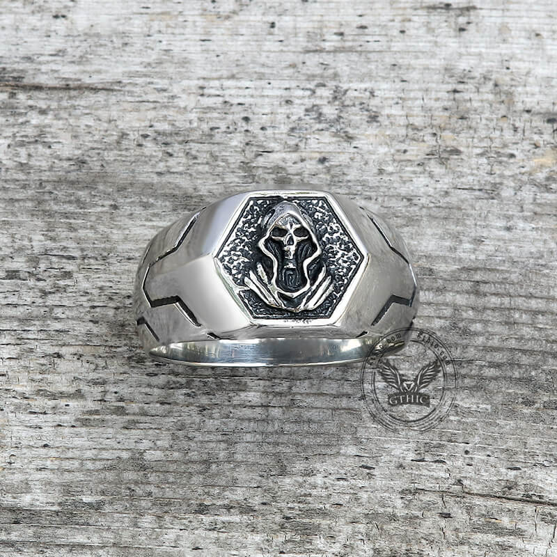 Grim Reaper Skull Stainless Steel Men’s Ring