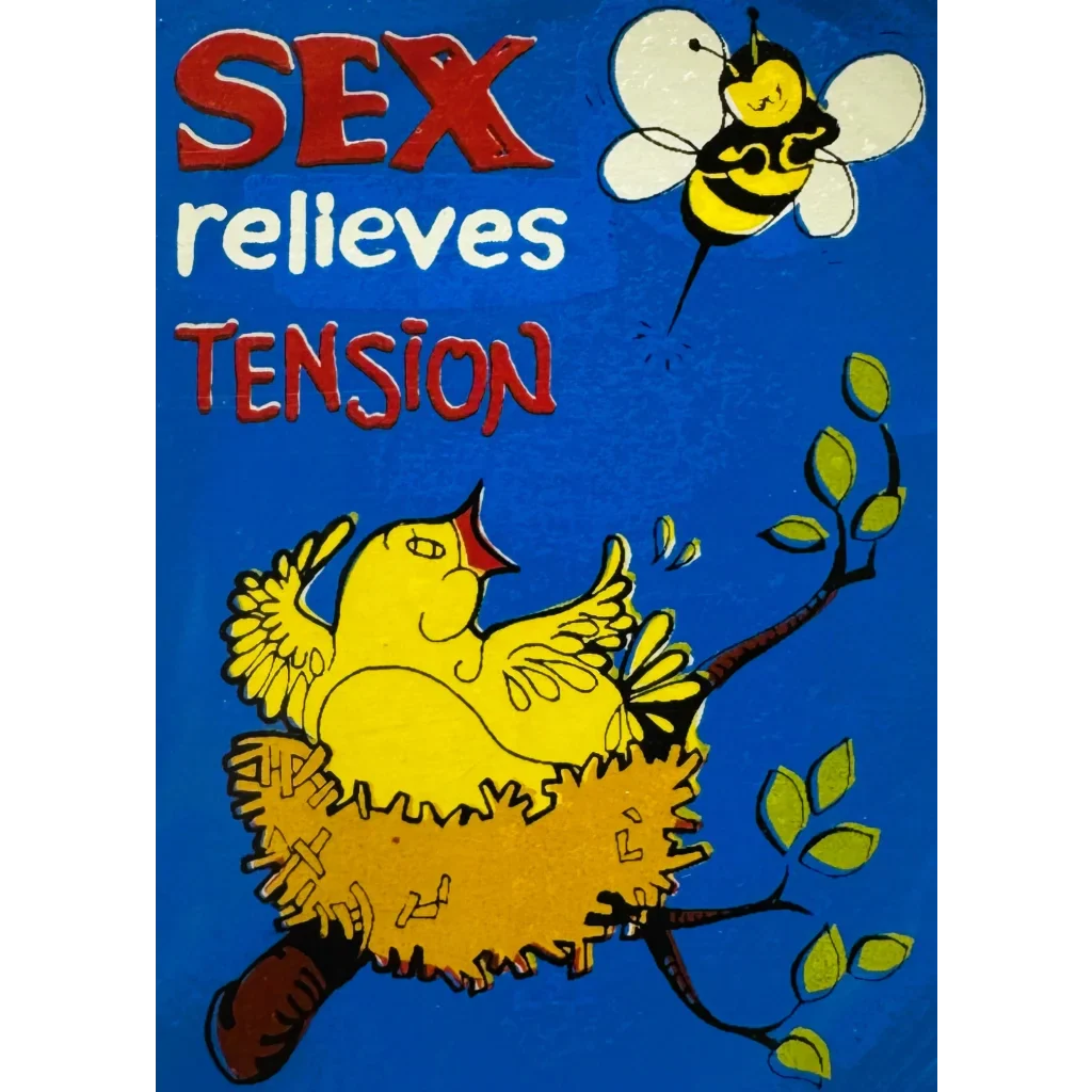 Groovy 1960s Birds and Bees Sex Relieves Tension Decal