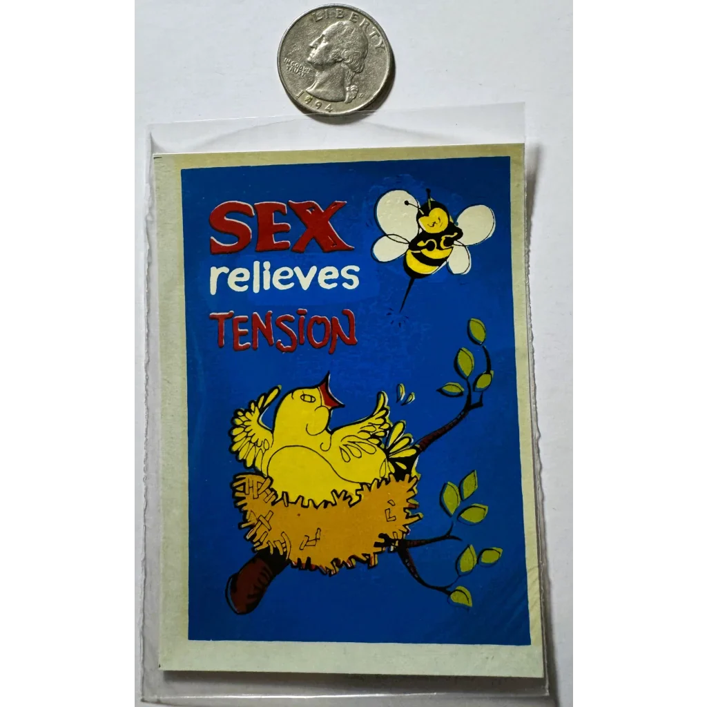 Groovy 1960s Birds and Bees Sex Relieves Tension Decal