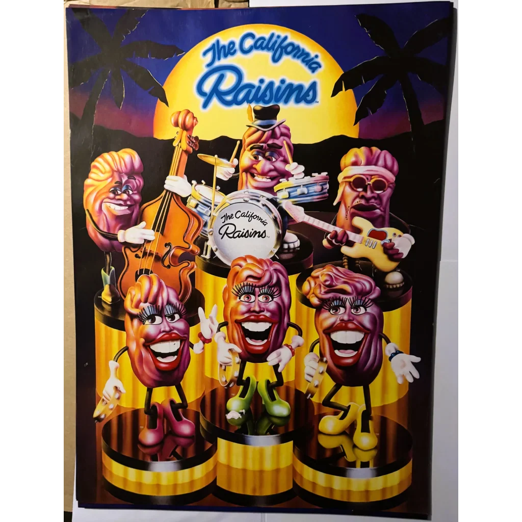 Groove with the California Raisins on this Funky 1988 Band Poster