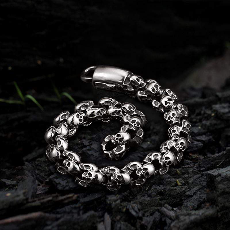 Vintage Stainless Steel Skull Bracelet
