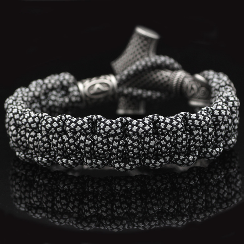 Thor's Hammer Braided Rope Viking Bracelet