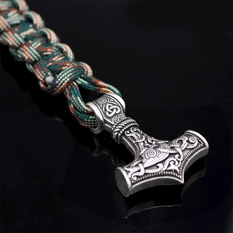 Thor's Hammer Braided Rope Viking Bracelet
