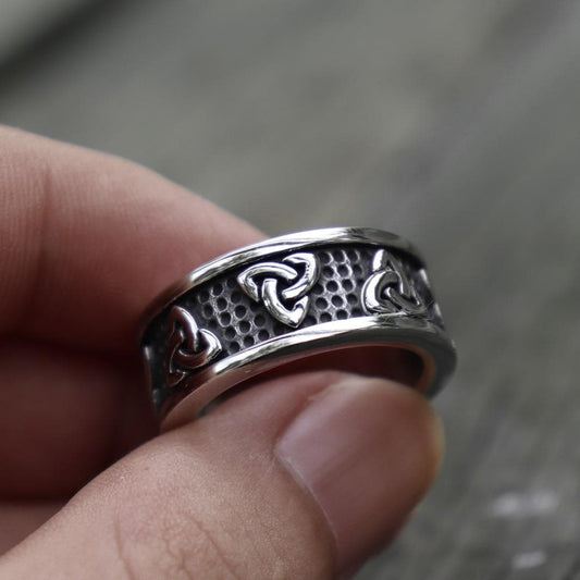 Warrior Triquetra Stainless Steel Viking Ring