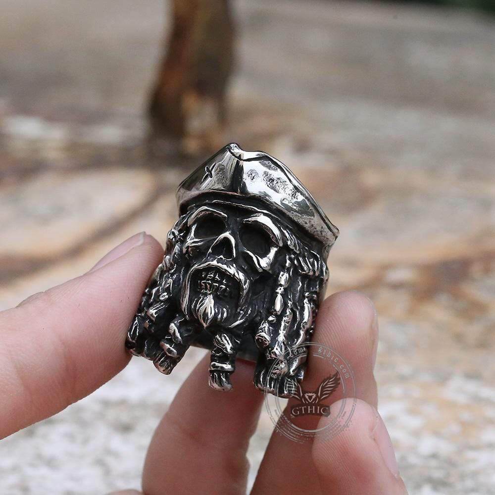 Pirate Captain Stainless Steel Skull Ring