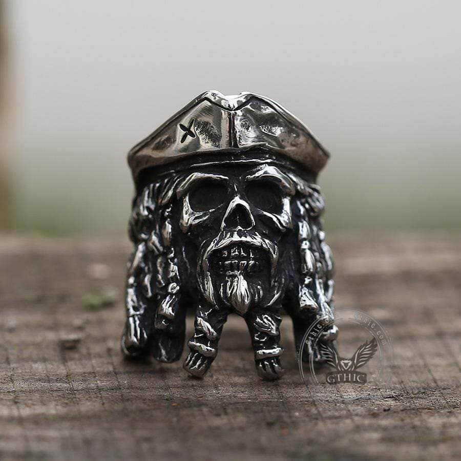 Pirate Captain Stainless Steel Skull Ring