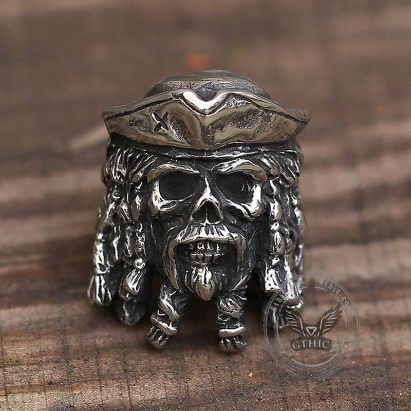 Pirate Captain Stainless Steel Skull Ring